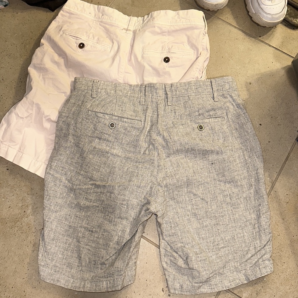 Two pairs Chino shorts - gray and light pink, perfect for vaca, spring & summer! - Picture 3 of 3